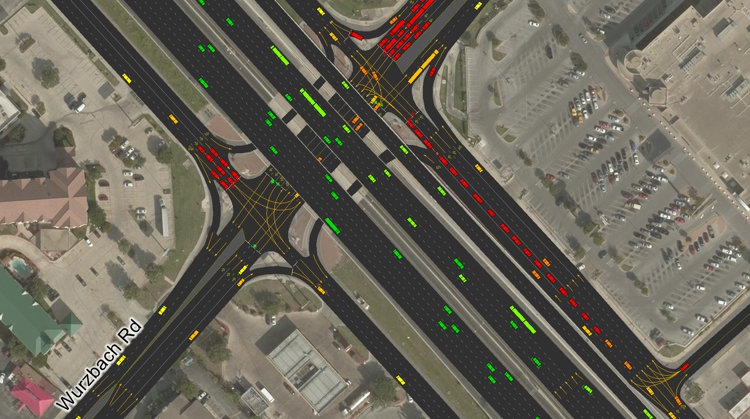 Microscopic Simulation with intersection movements